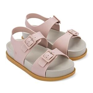 Melissa WIDE PLATFORM BUCKLED SANDALS IN BEIGE/PINK 9 Y2K